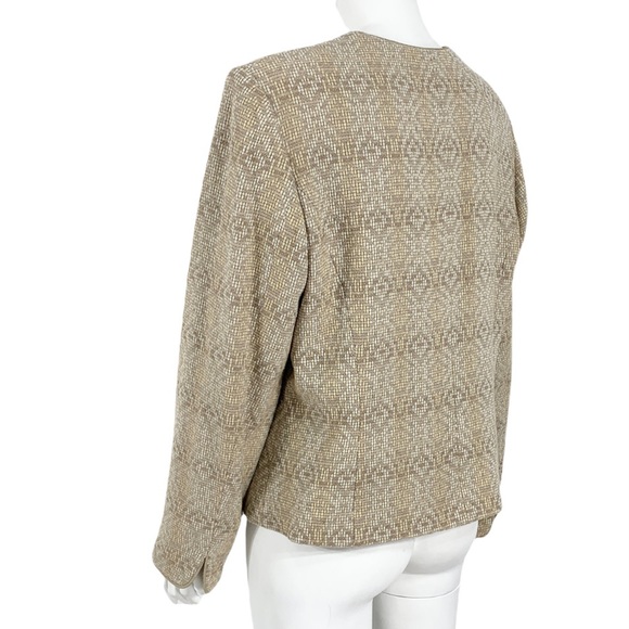 Pendleton Women’s 14 Tan Tweed Wool Blazer Jacket - Picture 4 of 14